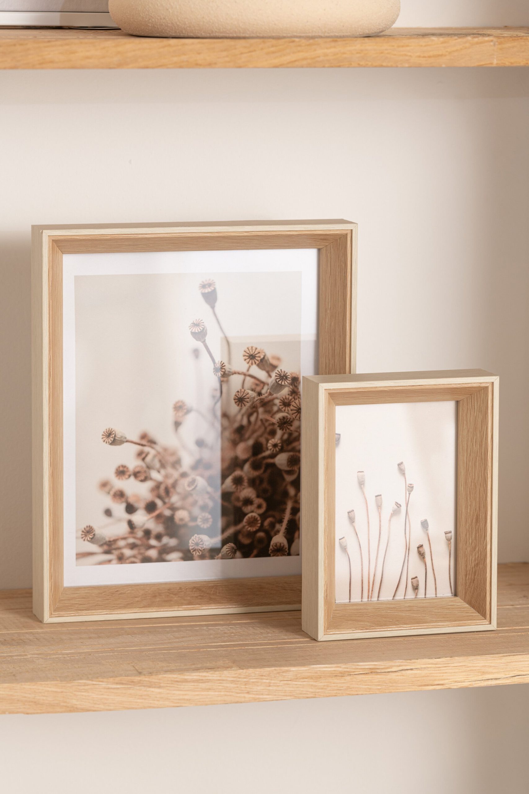 J-Line fotolijst Diepte - hout - creme - large - 2 stuks