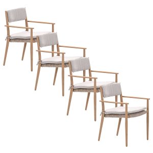 Garden Impressions tuinstoel Lily light teak look – 4 stuks
