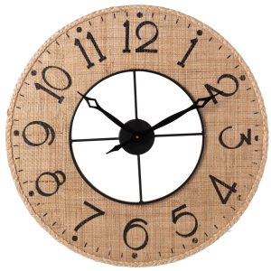 J-Line klok Sodi – hout – naturel/zwart – Ø 60 cm J-Line klok Sodi – hout – naturel/zwart – Ø 60 cm