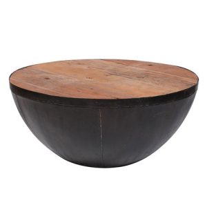 Giga Meubel Salontafel Raft – Naturel Hardhout – Ø90x40cm