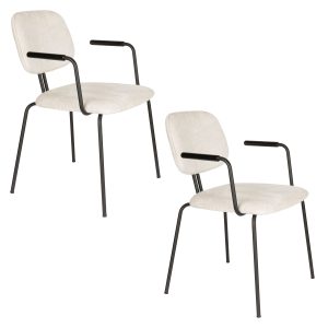 Housecraft Living Bouton Eetkamerstoelen met armleuning Off White – Se