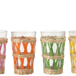 J-Line glas Geweven – glas – mix – large – 4 stuks J-Line glas Geweven – glas – mix – large – 4 stuks