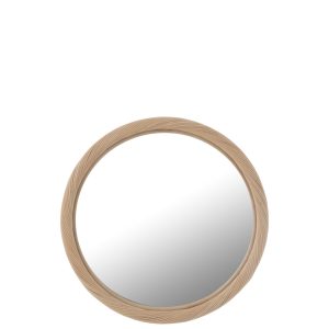 J-Line spiegel Rond – rotan/glas – naturel – small – Ø 50 cm