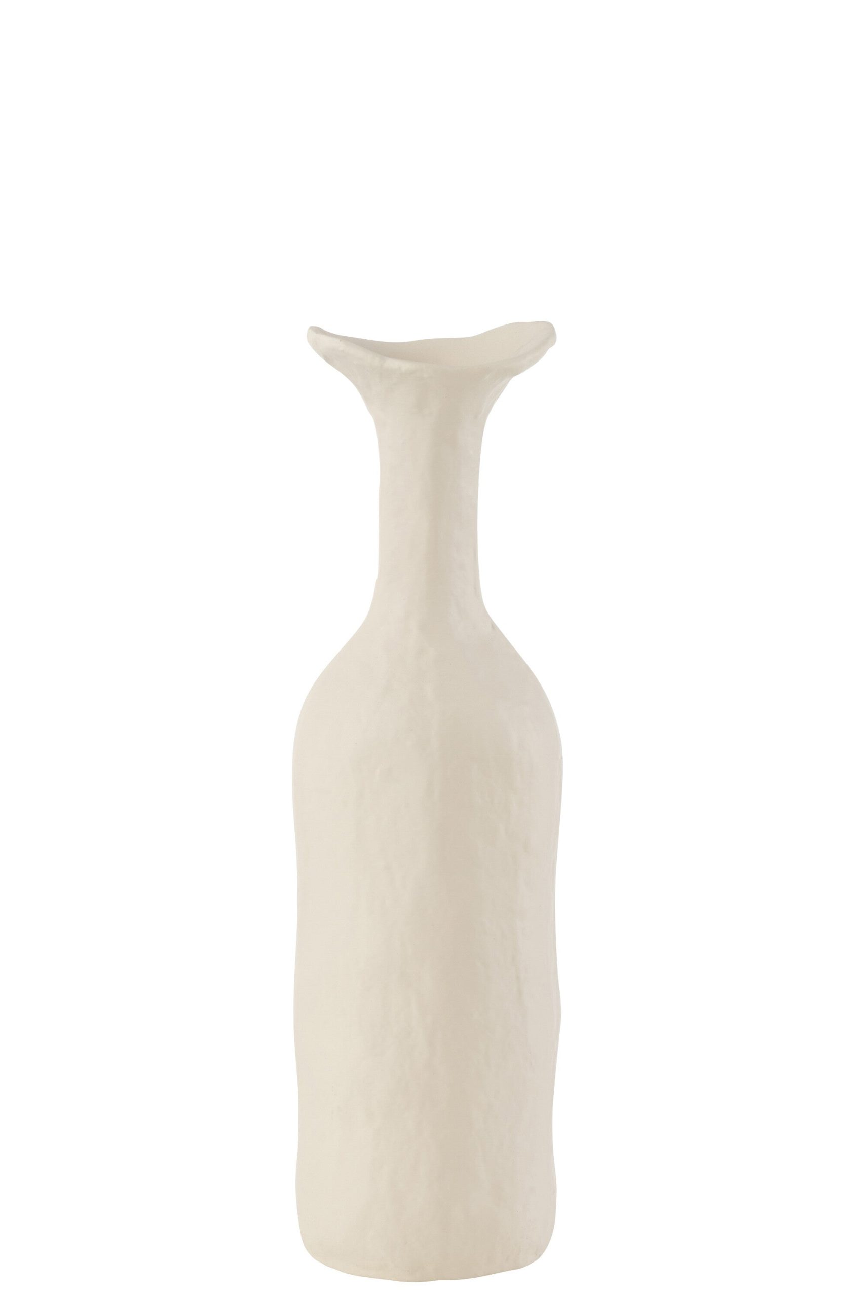 J-Line vaas Agra - aluminium - wit - small - 39 cm hoog