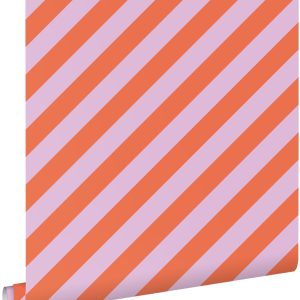ESTAhome behang strepen lila paars en oranje – 53 cm x 10.05 m – 13995 ESTAhome behang strepen lila paars en oranje – 53 cm x 10.05 m – 13995