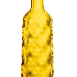J-Line decoratie Fles Gehamerd – kunststof – geel – giftbox
