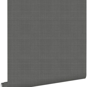 ESTAhome behang linnenstructuur donkergrijs – 53 cm x 10.05 m – 139028
