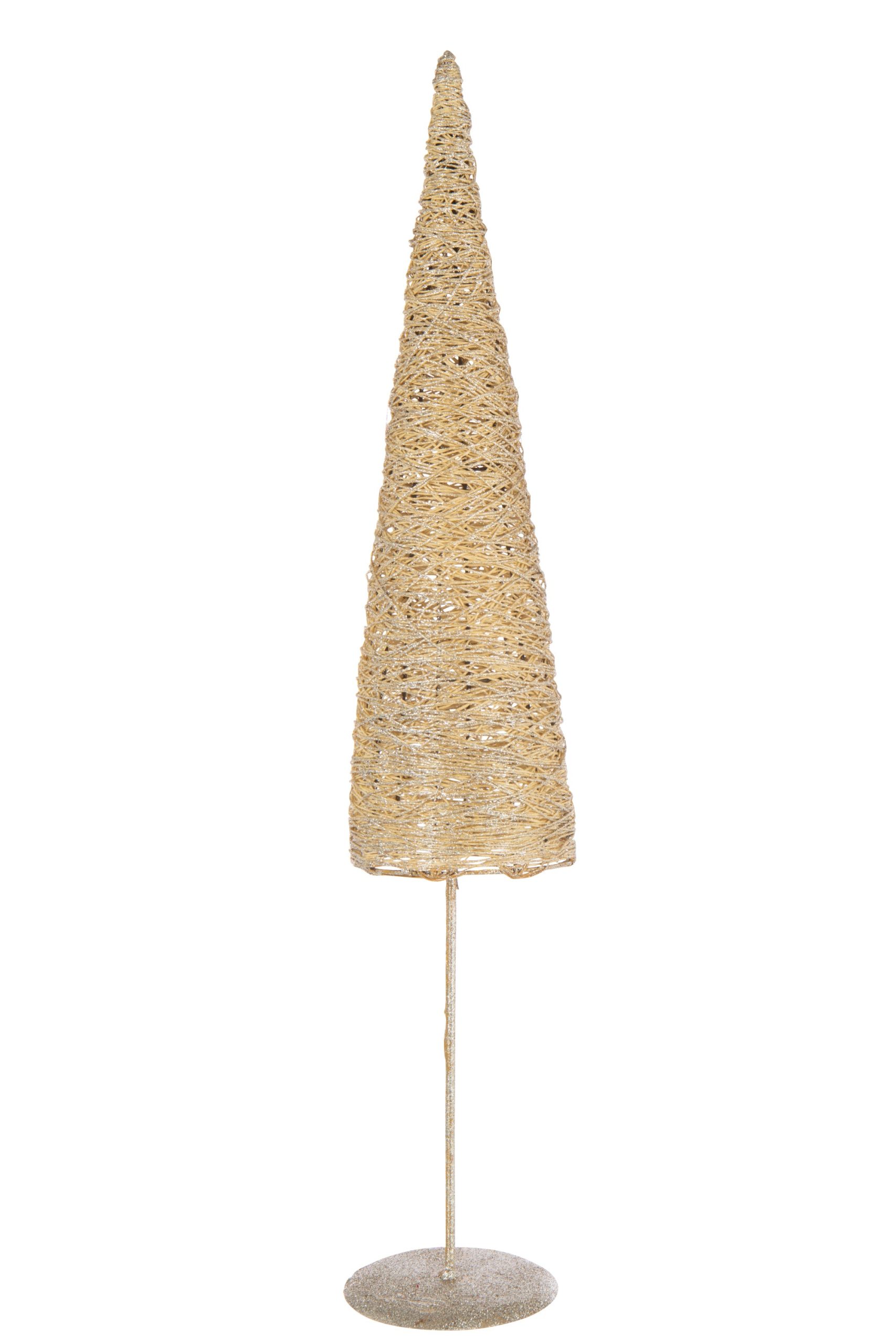 J-Line decoratie Kerstboom Op Voet - metaal/papier - goud - large