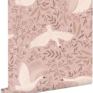 ESTAhome behang zwanen oudroze – 53 cm x 10.05 m – 130958 ESTAhome behang zwanen oudroze – 53 cm x 10.05 m – 130958