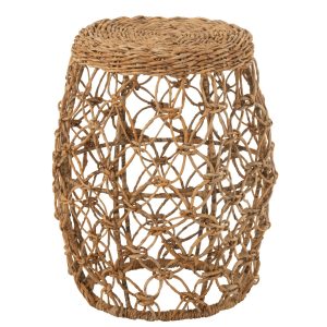 J-Line bijzettafel Ton – metaal/bananenblad – naturel