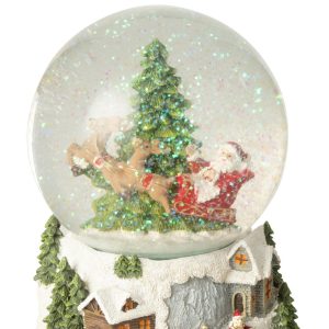 J-Line decoratie Waterbal Kerstman – polyresin – mix