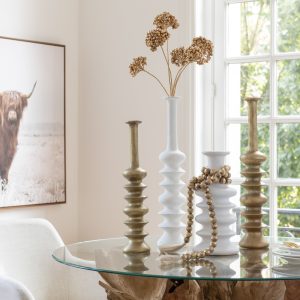 J-Line vaas Nebu – keramiek – goud – large – 60 cm hoog