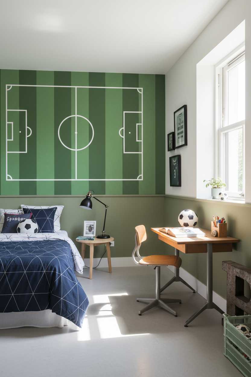 ESTAhome fotobehang voetbalveld groen - 400 x 279 cm - 159436