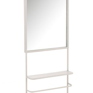 J-Line wanddecoratie Spiegel – metaal/glas – wit