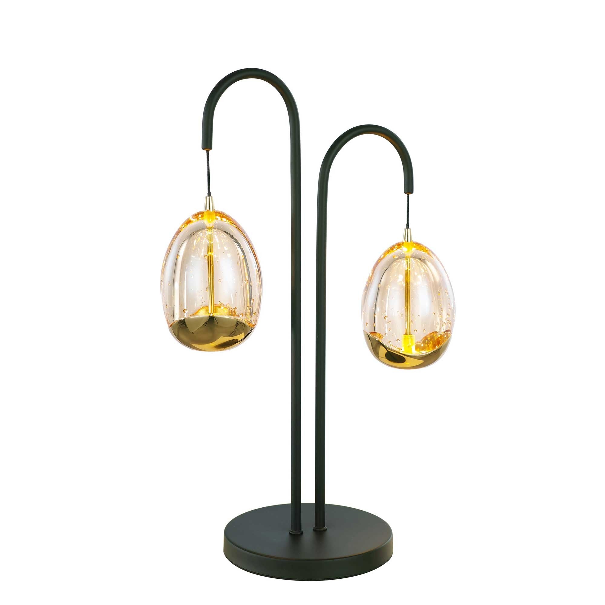 Highlight tafellamp Golden - 2 lichts - 14 x 48 cm - amber zwart