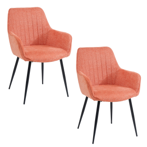 Housecraft Living Maud Eetkamerstoelen met armleuning Roze – Set van 2 Housecraft Living Maud Eetkamerstoelen met armleuning Roze – Set van 2