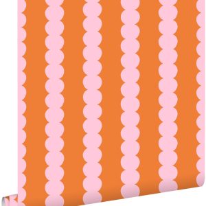 ESTAhome behang grafische print roze en oranje – 0.53 x 10.05 m – 1317 ESTAhome behang grafische print roze en oranje – 0.53 x 10.05 m – 1317