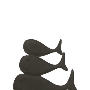 J-Line decoratie Walvis Op Voet – aluminium – zwart – large
