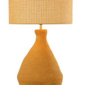 J-Line tafellamp Indus – papier mache – geel