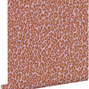 ESTAhome behang panterprint terracotta en lila paars – 53 cm x 10.05 m ESTAhome behang panterprint terracotta en lila paars – 53 cm x 10.05 m