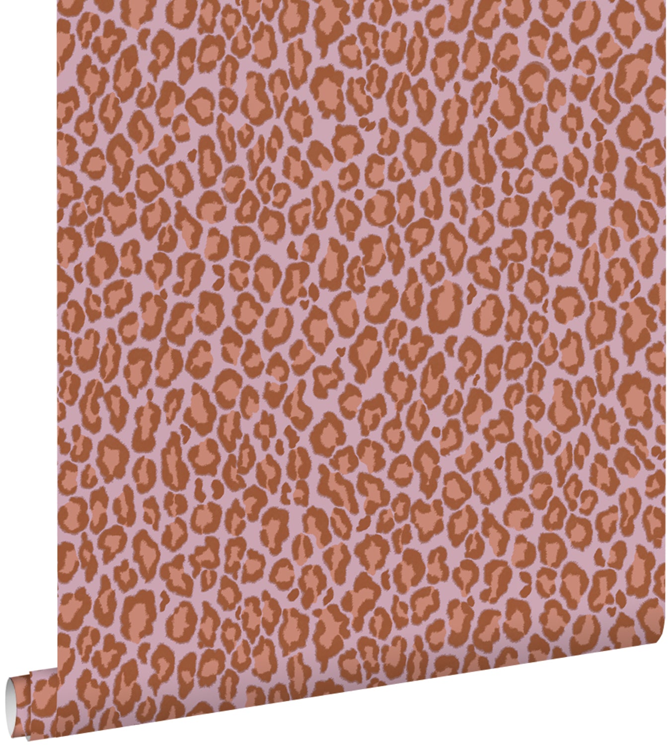 ESTAhome behang panterprint terracotta en lila paars - 53 cm x 10.05 m