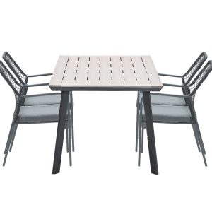 5-delige tuinset Dido tuinstoelen zwart – Vigo tafel 5-delige tuinset Dido tuinstoelen zwart – Vigo tafel