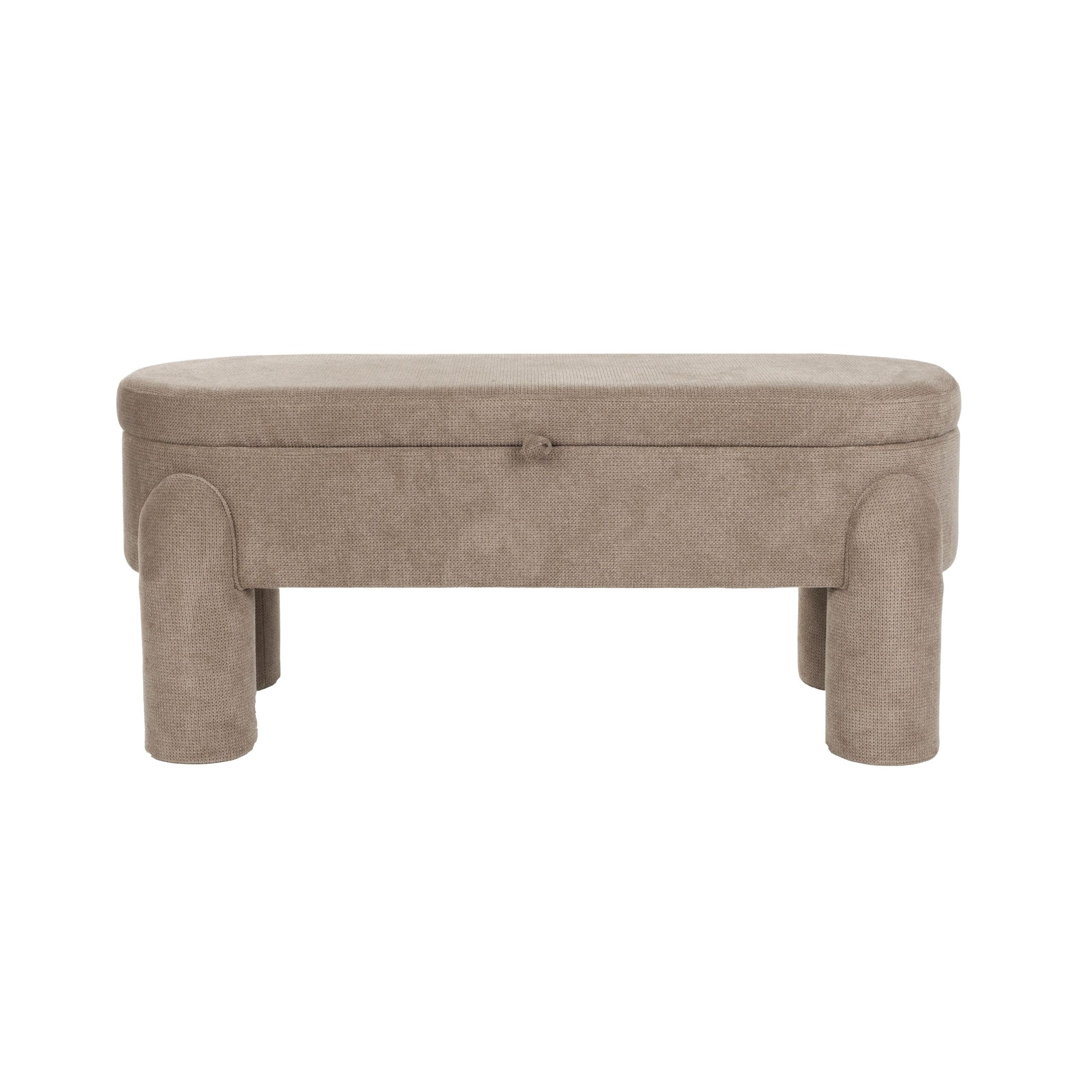 Housecraft Living Orly Bankje met opbergruimte 113 cm - Grijs