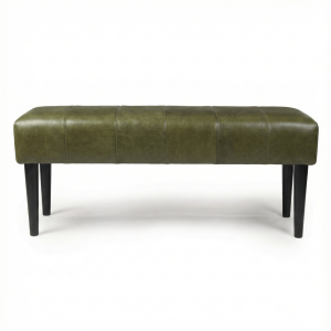 Furnhouse bankje Athea – Olijfgroen – Leer – 50x120x48 Furnhouse bankje Athea – Olijfgroen – Leer – 50x120x48