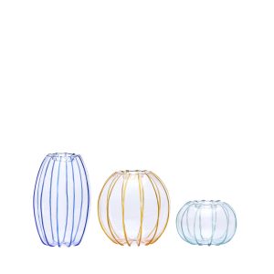 Hübsch vaas Orbit – glas – ø10xh15cm/ø12xh12/ø10xh7