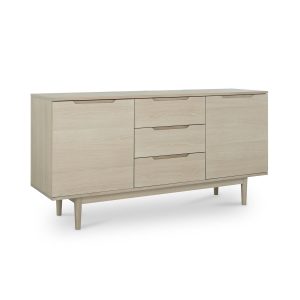 Furnhouse 3-deurs dressoir Kerteminde – Witte olie – MDF, eikenfineer