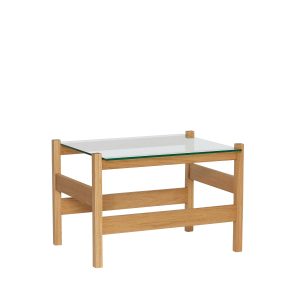 Hübsch bijzettafel Ledge – glas/eikenhout – 66x52xh45cm
