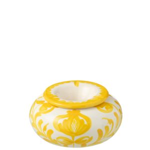 J-Line asbak Granada – keramiek – wit/geel – large J-Line asbak Granada – keramiek – wit/geel – large