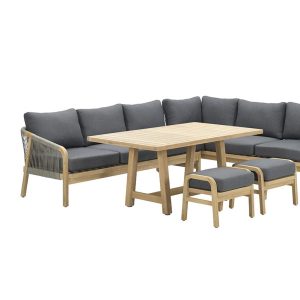 Santos lounge-diningset-5-dlg-links-acacia white wash-dgrijs-mgrey Santos lounge-diningset-5-dlg-links-acacia white wash-dgrijs-mgrey