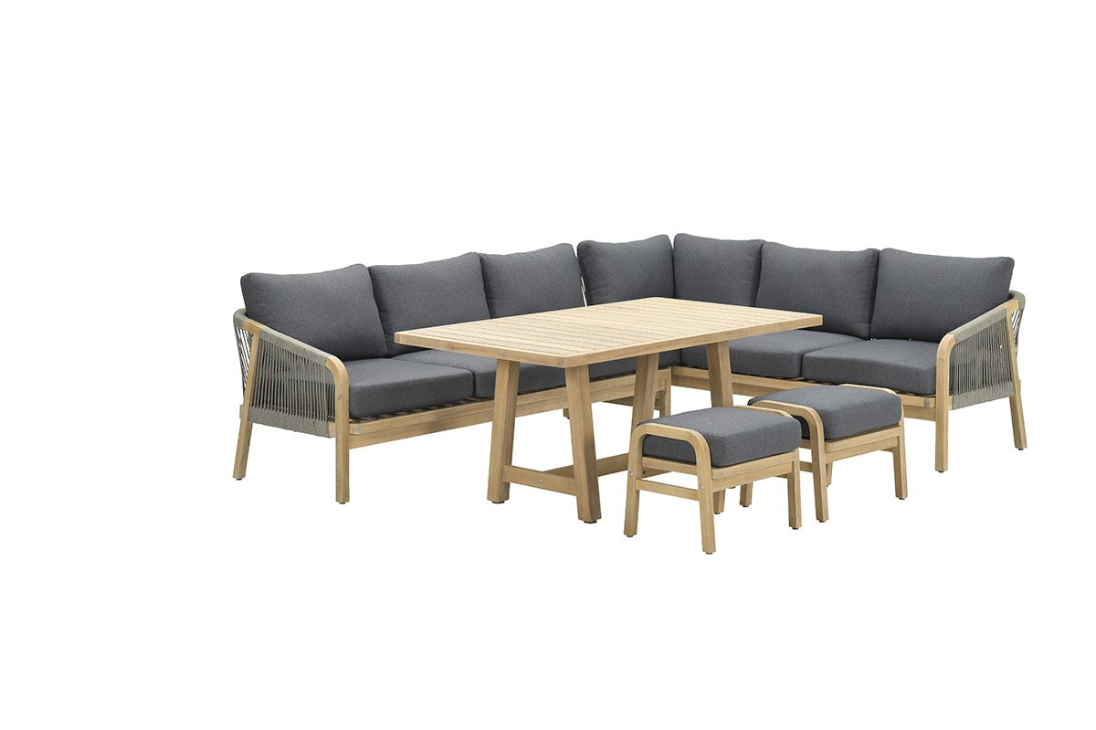 Santos lounge-diningset-5-dlg-links-acacia white wash-dgrijs-mgrey