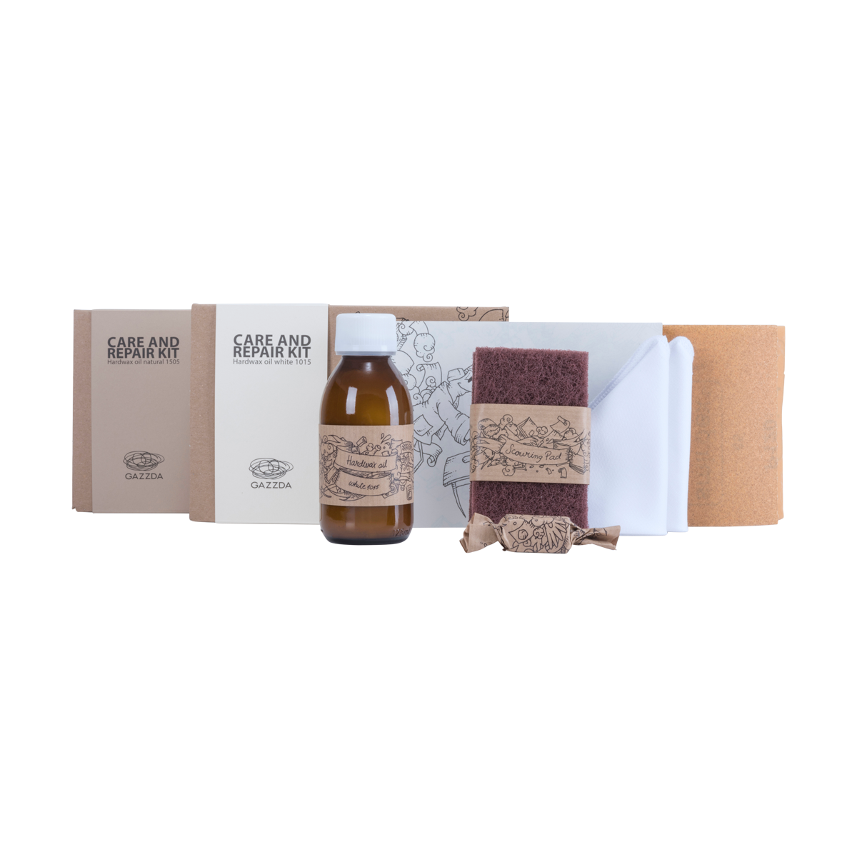 Gazzda Care and repair kit - solid wood whitewash hout