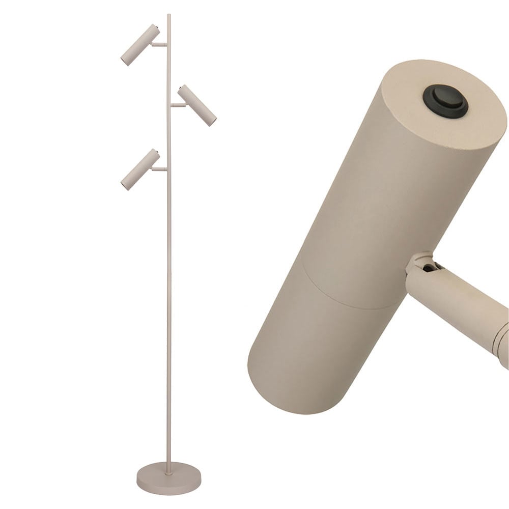 Freelight vloerlamp Undici - 3 lichts - 22 x 165 cm - beige