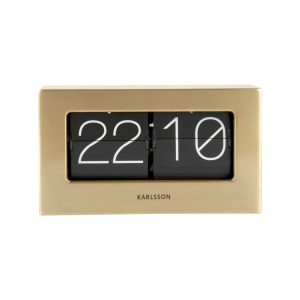 Karlsson tafelklok Boxed Flip – goud – 11.5×20.5x7cm