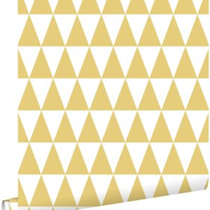 ESTAhome behang grafische driehoeken okergeel – 53 cm x 10.05 m – 1288
