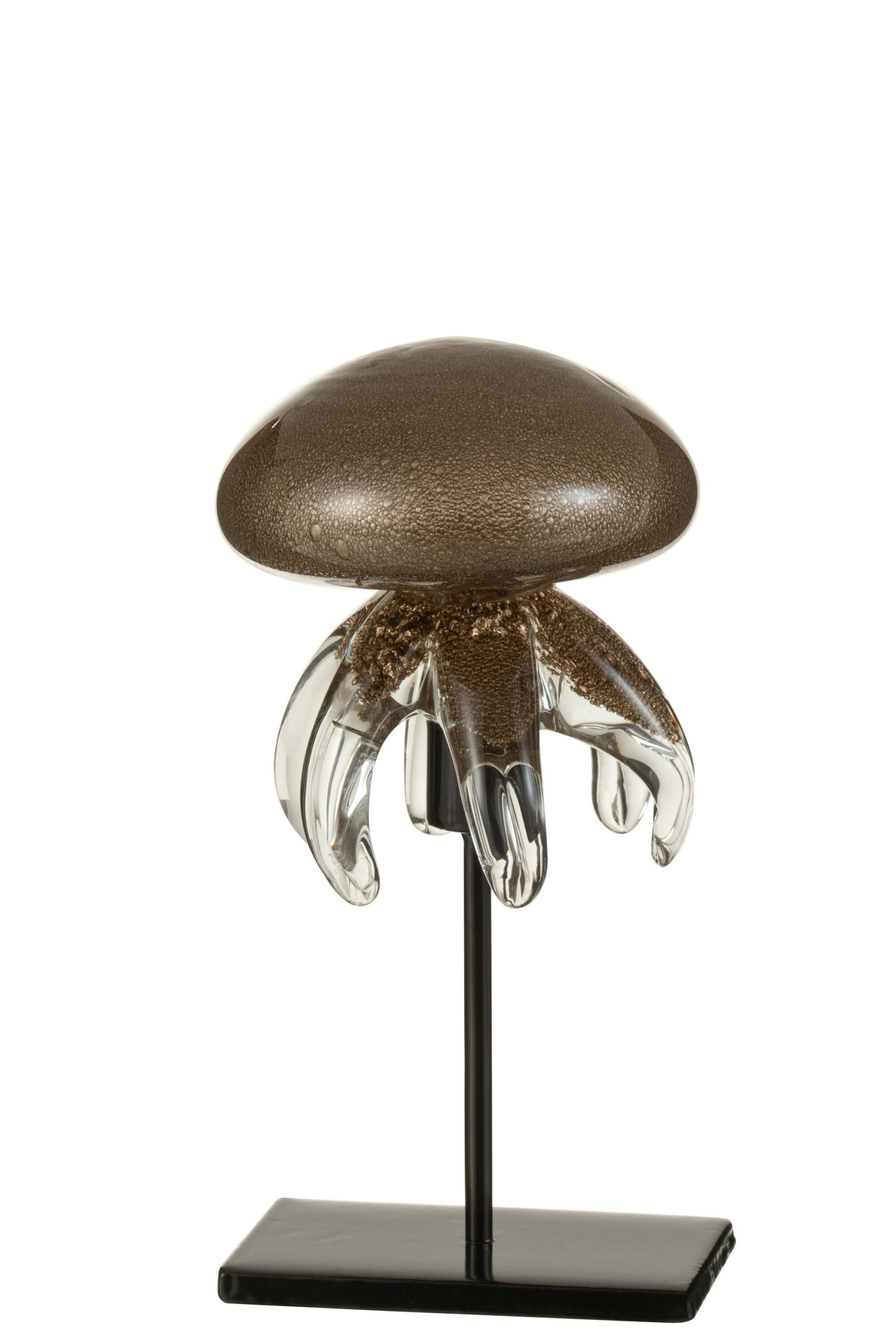 J-Line decoratie Kwal Op Voet - glas - bruin - small