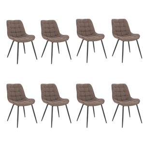 Home Deluxe gestoffeerde stoel IKALO grijs/bruin Aantal: 8