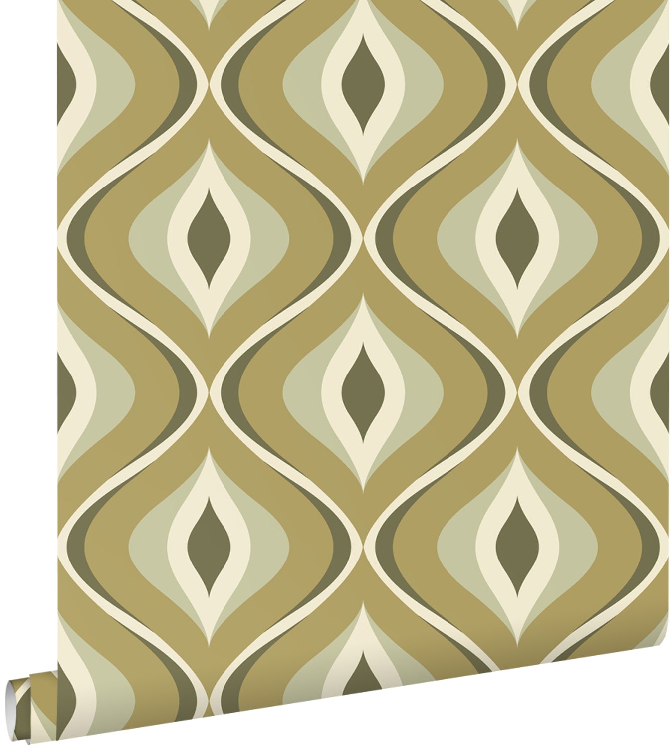 ESTAhome behang retro ornamenten vergrijsd groen - 53 cm x 10.05 m - 1