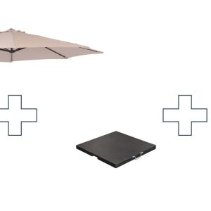 Zweefparasol Hawaii S – met voet en hoes – Ecru – 300 cm Zweefparasol Hawaii S – met voet en hoes – Ecru – 300 cm