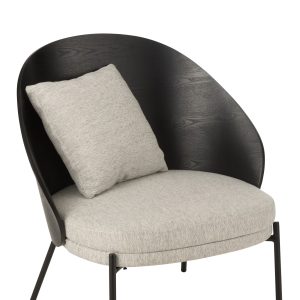 J-Line stoel Lone – hout/metaal – zwart/grijs