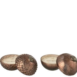 J-Line geurkaars Kerstbal – glas – bruin – small – 2 stuks J-Line geurkaars Kerstbal – glas – bruin – small – 2 stuks