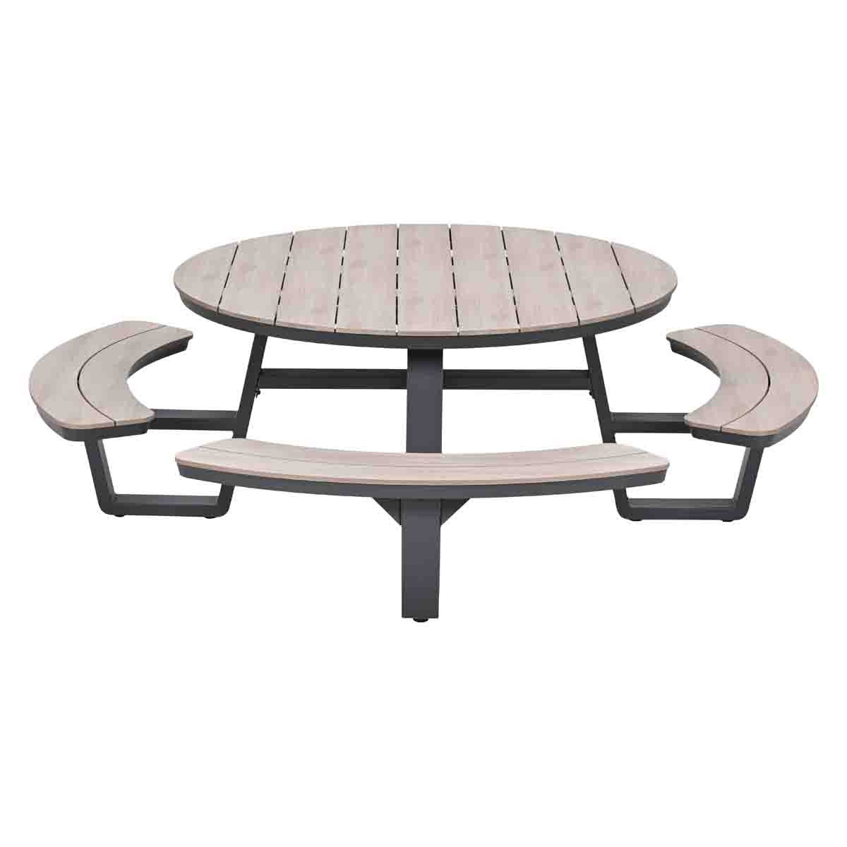 Garden Impressions picknicktafels Sarria donker grijs - vironwood - Ø1
