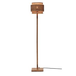 GOOD&MOJO vloerlamp Bhutan – zwart – Ø18cm