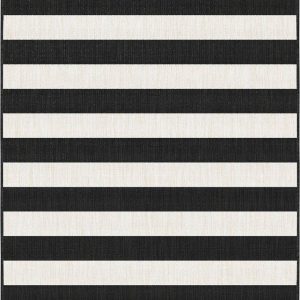 Eva Interior Buitenkleed Stripes zwart/wit dubbelzijdig Eva Interior Buitenkleed Stripes zwart/wit dubbelzijdig