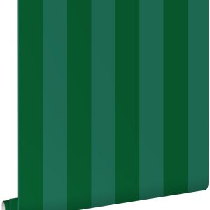 ESTAhome behang strepen donkergroen – 53 cm x 10.05 m – 139909 ESTAhome behang strepen donkergroen – 53 cm x 10.05 m – 139909