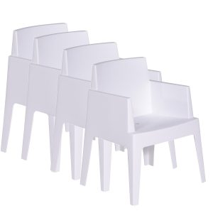 Garden Impressions tuinstoel Box wit – 4 stuks Garden Impressions tuinstoel Box wit – 4 stuks