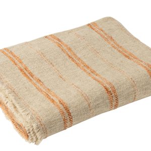 J-Line plaid Strepen – linnen/katoen – beige/roest J-Line plaid Strepen – linnen/katoen – beige/roest